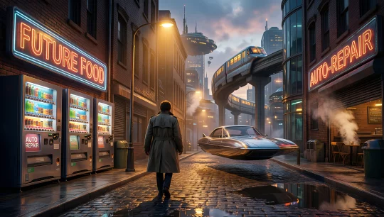 Cyberpunk Cityscape with Futuristic Elements 3
