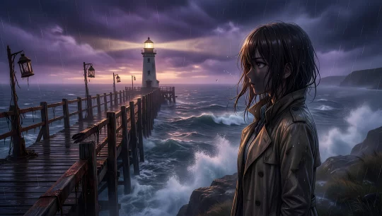 Rainy Lighthouse Journey